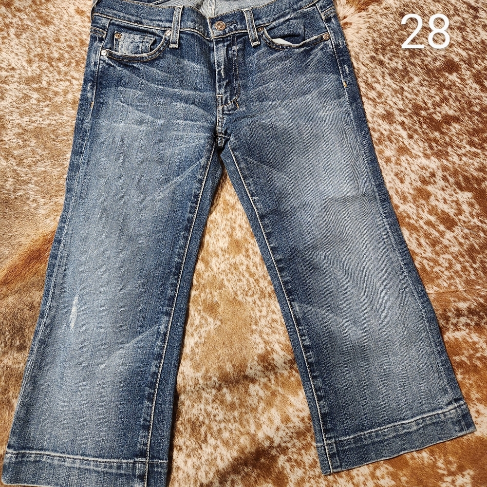 7 for all mankind crop dojo jeans size 28
